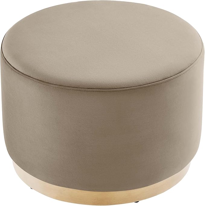 Modway Large 23" Round Performance Velvet Upholstered Upholstered Ottoman