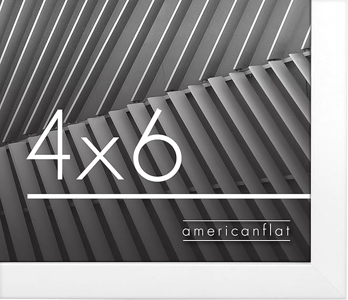 Americanflat 4x6 Picture Frame with Shatter-Resistant Glass - Streamline Collection - Thin Border Photo Frame for Tabletop and Wall Display - Hanging Hardware and Easel Stand Included - White