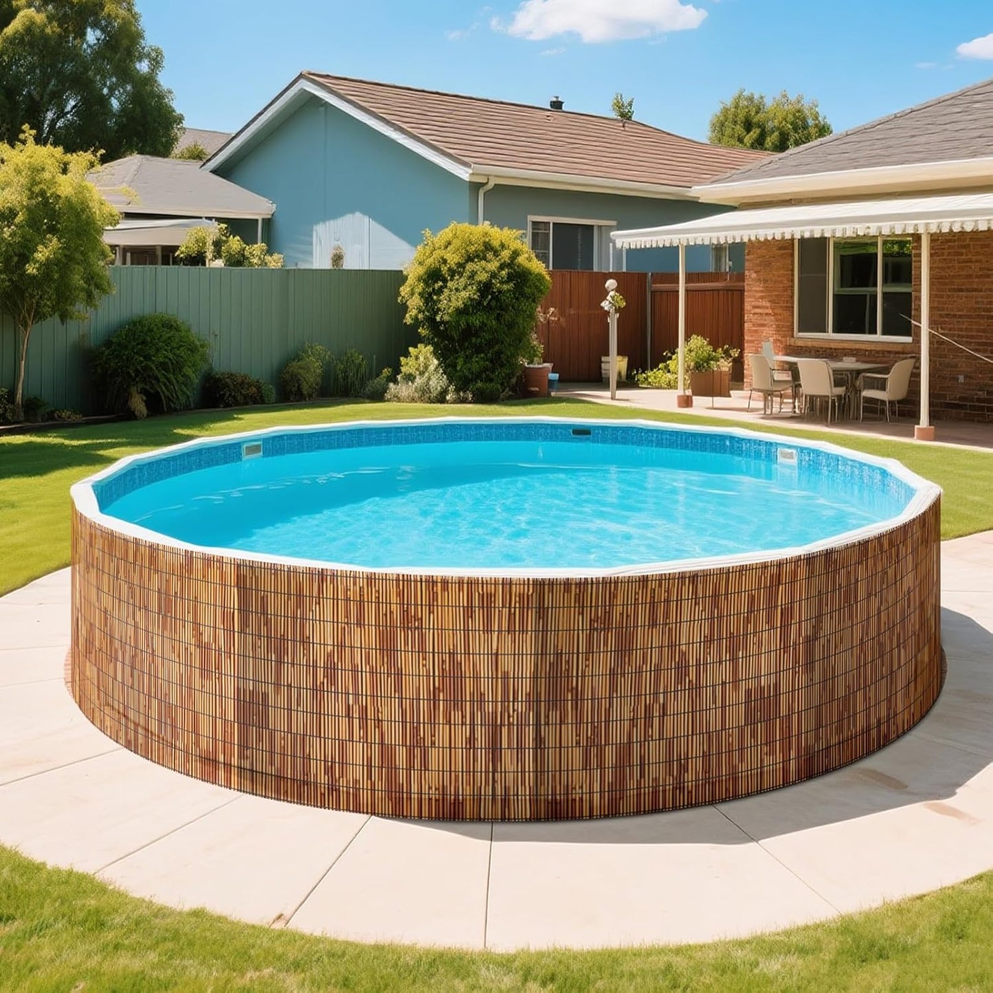 ZNCMRR Reed Fencing Rolls Natural Bamboo Fence Rolls 2 Pcs 4 Feet High Privacy Fence for Balcony Patio Garden Backyard Outdoor 4FT X 16.4FT（Brown）