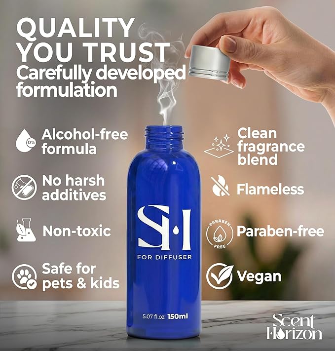 Santal ST09 Hotel Diffuser Oil | 5.07 Fl oz (150 ml), Hotel Scent Oil for Ultrasonic & Waterless Diffusers, Luxury Highly Concentrated Fragrance Oil