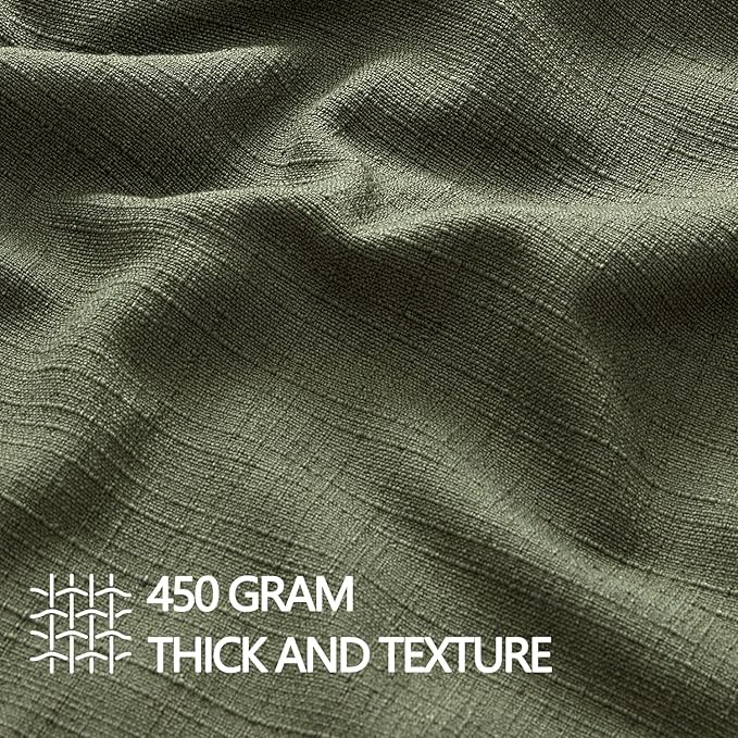 MIULEE Euro Sham Pillow Covers for Bed 24x24, 2 Pack Dark Green Thick & Textured Decorative Throw Pillow Covers, Neutral Linen Cushion Cases, Modern Farmhouse Home Decor, No Filling