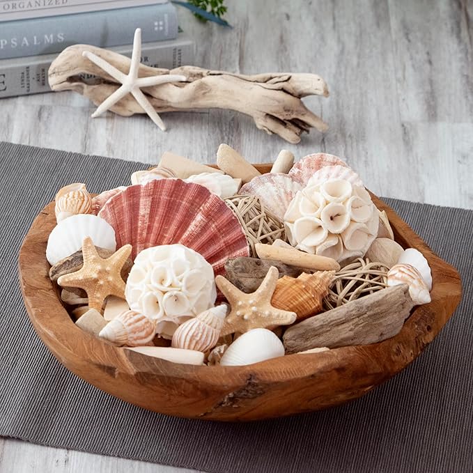 ANDALUCA Maison Box Fragrance Potpourri Decorative Vase & Bowl Filler Home Décor (Coastal Seashells)
