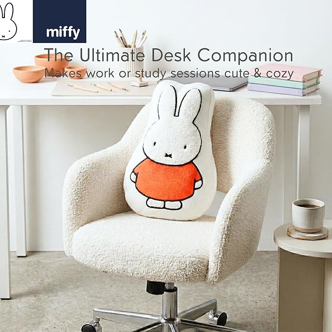 Miffy Bedding Plush Pillow – Soft Plush Throw Pillow for Bedroom Office Decor & Gifts, 14 inch Tall, (100% Officially Licensed Product) by Franco Collectibles