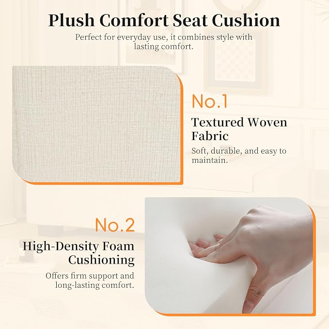 Christopher Knight Home Storage Ottoman, Upholstered Storage Bench, Foot Rest Stool Chair, End Side Table, Modern Fabric Seating Ottoman, Toy Box Organizer for Bedroom, Living Room, Entryway, White