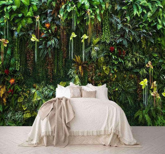 Green Wallpaper Banana Leaf Floral Mural Wallpaper for Bedroom Living Room TV Background Sofa Wall (not self-Adhesive)