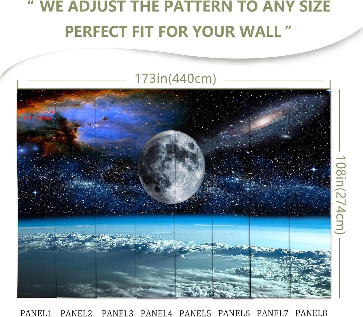 Galaxy Starry Sky Wall Mural Wallpaper for Kids Room Bedroom Living Room(Not Peel and Stick)