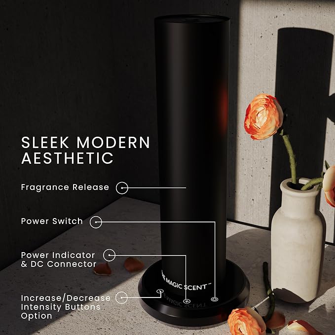 The Magic Scent Bluetooth Diffuser: Smart Ultra-Quiet Cold-Air Waterless Scent Diffuser for Home, Hotel, & Office - Programmable Intensity & Timer - Premium Aroma Oil Included