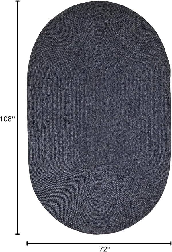 Superior Jute Oval Indoor Area Rug, Denim Blue