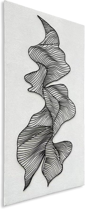 NANKAI Art Hand-Painted Black Texture Oil Painting Contemporary Minimalist Art White Abstract Painting Wall Decoration for Home or Office 24x48 inches
