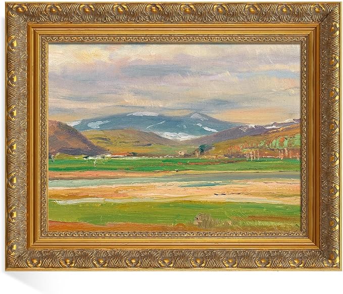 French Ornate Frame for 12x18 Oil Paintings Art Prints, 2.4' Wide Vintage Gold Embossed Wood Shabby Chic Canvas Frame