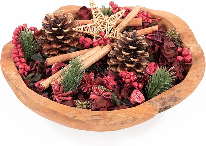 Cinnamon Fragrance Potpourri Bag Christmas Holiday Home Décor | Floral Petals Vase & Bowl Filler Decoration (Holiday Red)