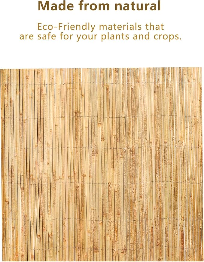 Natural Bamboo Slat Screening for Indoor or Outdoor Garden (6FT x 10FT)