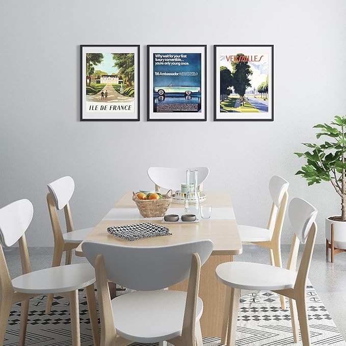 upsimples 18x24 Picture Frame Set of 5, Display Pictures 16x20 with Mat or 18 x 24 Without, Wall Gallery Poster Frames, Black