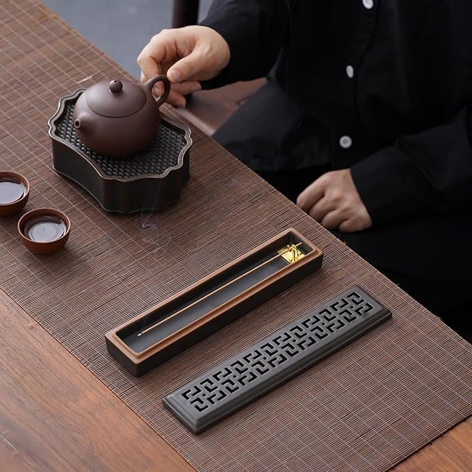 CEREMONY Incense Holder for Sticks，Ceramic Insence-Stick Holder Ash Catcher，Incense Holder Timkburner for Meditation Yoga Spa Room Decor