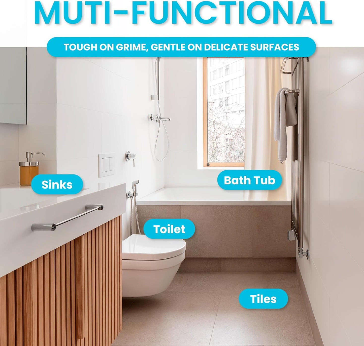 Pumice Stone Toilet Bowl Cleaner | Long Handle & Eco-friendly Screw-on Pumice Stones | Scouring Stick for Toilet Cleaning, Stain Removal on Toilets, Grills, Tiles, Grout & Pools | 3 Pack