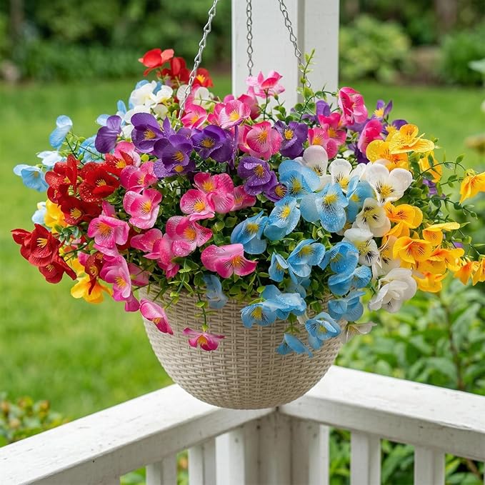 trytuny Artificial Flowers for Outdoor, Realistic Faux Plants for Outside Indoor Porch Patio Window Box Planter Home Decor (12Pcs Mixed Color)