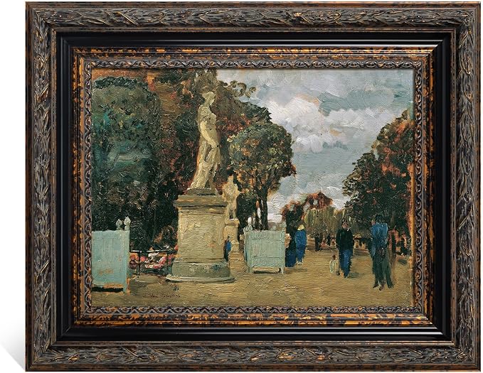 DIY Wood Frame for 24x30 Stretched Canvas Paintings, Museum-grade Ornate Picture Frame for Vintage Rustic Retro Home, No Back & Cover, Open Back Canvas Frame for Living Room Decoration