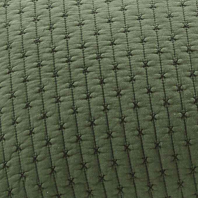 Levtex Home Cross Stitch Reversible King/Cal King Quilt Set (106x92in) and 2 Pillow Shams (36x20in) - Stitch Texture - Forest Green - Cotton King Size Quilt Bedding Set - Lightweight Soft Pre-Washed