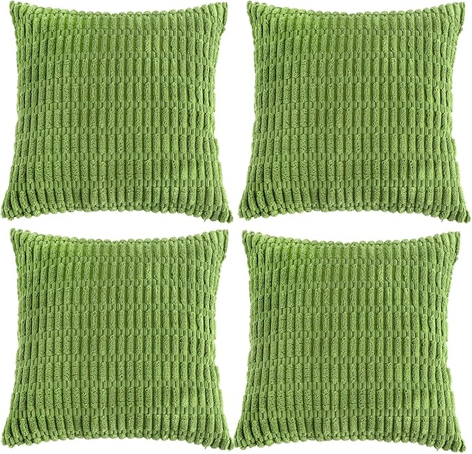 Fancy Homi 4 Packs Decorative Throw Pillow Covers for Living Room Couch Bed, Modern Farmhouse Boho Home Décor Accent Cushion Case, 26" x 26" (Pack of 4), Lime Green