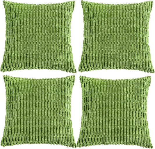 Fancy Homi 4 Packs Decorative Throw Pillow Covers for Living Room Couch Bed, Modern Farmhouse Boho Home Décor Accent Cushion Case, 24" x 24" (Pack of 4), Lime Green
