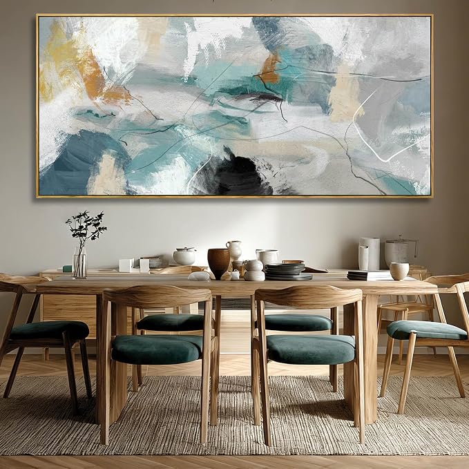Abstract Framed Wall Art Colorful Picture Prints Line Canvas Poster 40"x86" Bedroom Artwork Home Decorations for Living Room