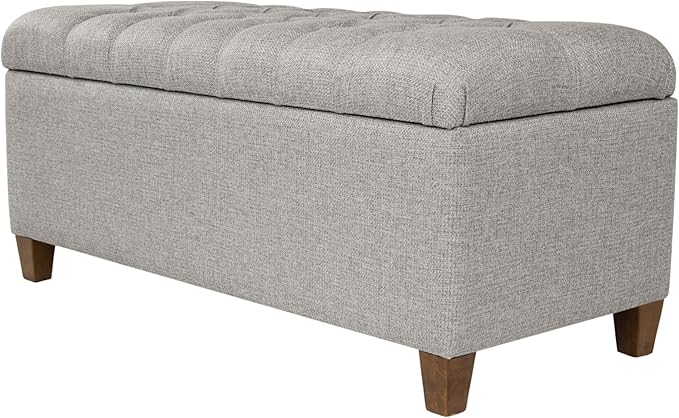 HomePop Ainsley 40" Storage Ottoman Bench - Gray Fabric