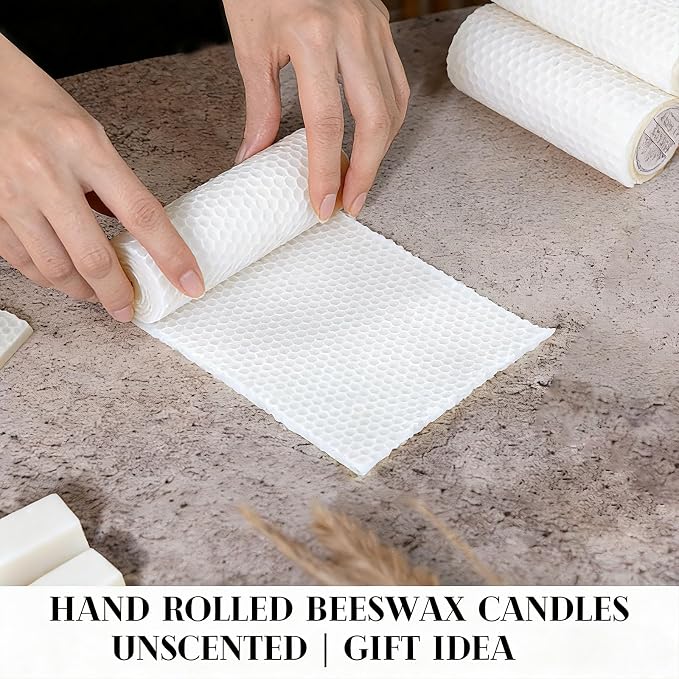 2 Pack Beeswax Pillar Candles, Pure Natural White Beeswax Candles Bulk,Unscented Bees Wax Candle for Home,Prayer,Dripless Smokeless Organic 100% Pillar Candles 2x5in