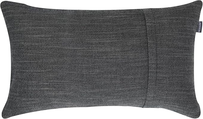 BOYSUM Set of 2 Leather Throw Pillow Covers Lumbar Cotton Linen Decor Patchwork Pillow Cover Faux Leather Pillows Cover for Couch Sofa Living Room Bedroom,Black 12"x20"