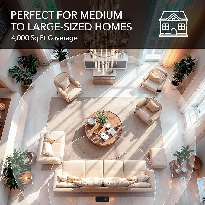 Grand Luxe HVAC Scent Diffuser, 4000 Sq Ft Coverage, Essential Oil Diffuser with Santal & Midnight Taboo Oils Included, Bluetooth & App Control, HVAC Compatible, Cold Air Diffuser for Home