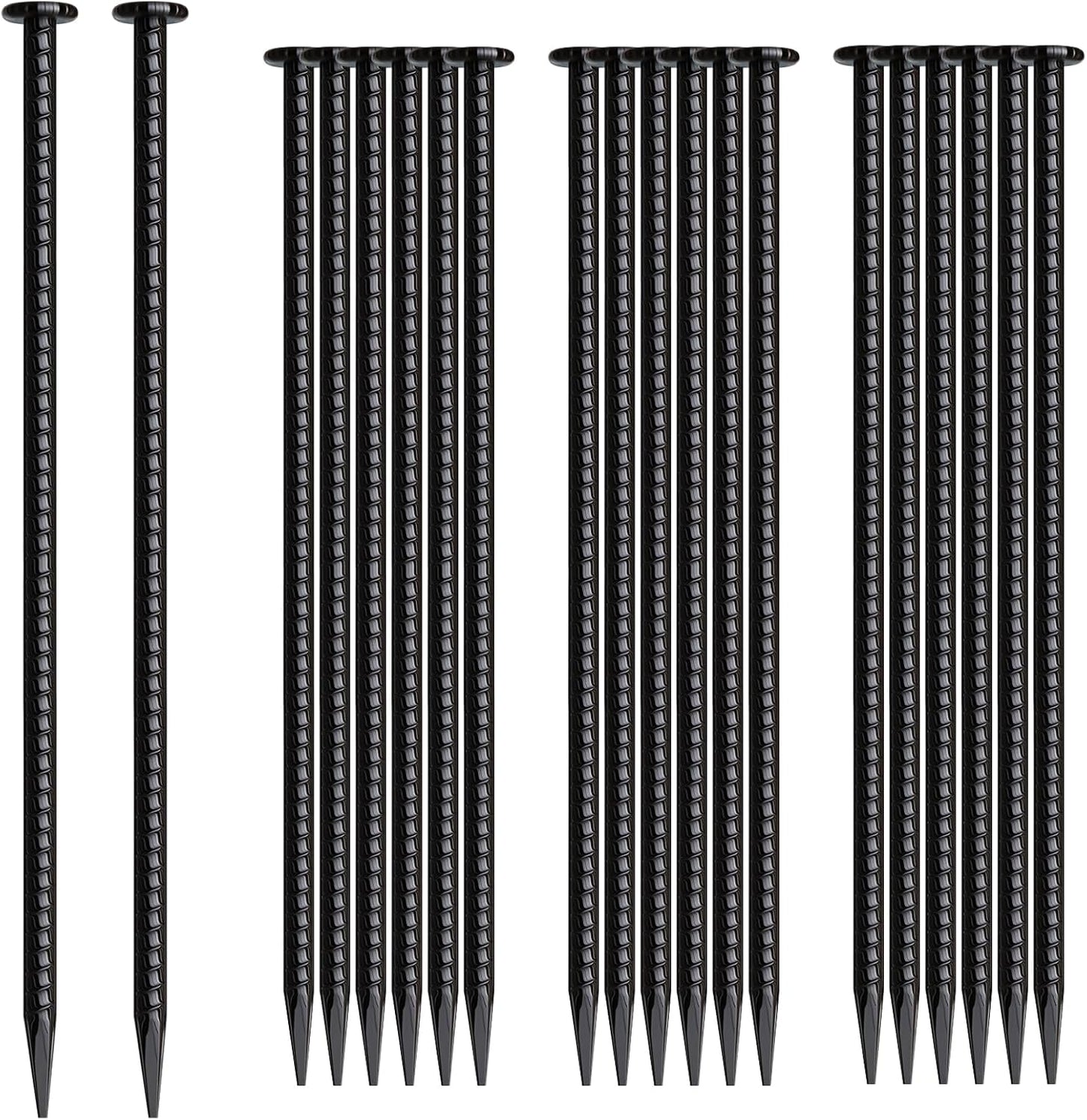 16 Inch Rebar Stakes 20 Pack Heavy Duty Ground Anchors 1/2 Inch Diameter Galvanized Steel Asphalt Anchoring Metal Spikes for Speed Bump, Parking Curb and Camping Tent