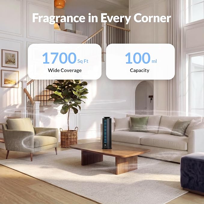 Aromadd 1700 Sq Ft Hotel Collection Diffuser, Portable Waterless Diffuser, 100ml Scent Air Machine for Home Cold Air Essential Oil Diffuser for Large Room Office, Quiet