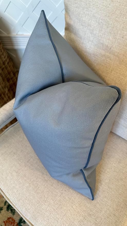Jillien Harbor Chesapeake Blue Pillow Cover 20"x 20" for Couch Premium Throw Pillow Solid Blue Pillow