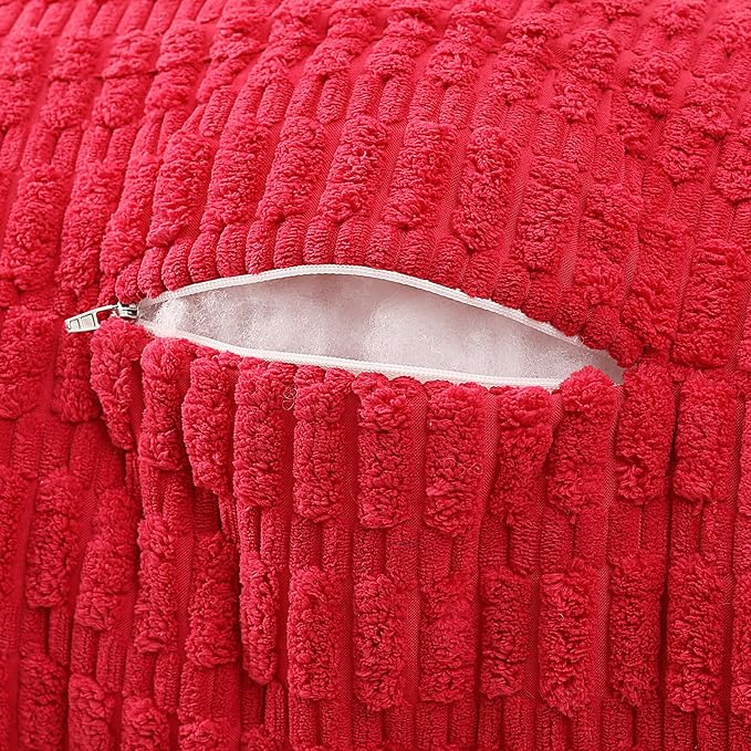 Large Reading Pillow for Sitting Up with Arms,Red Corduroy | Back Pillow for Adults Backrest,19" Sitting Pillow Supports Reading,Gaming & Relaxing in Bed,Couch,Floor Corners