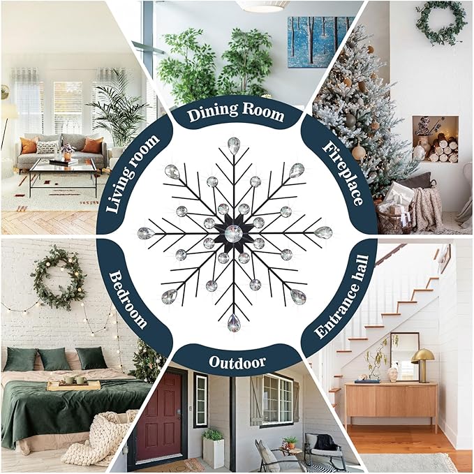 ZEXUIRU 3 Pack Black Sunburst Wall Decor – Metal Crystal Wall Art with Sparkling Rhinestones, 14’’/18 Inch Starburst Wall Hanging Set for Living Room Bedroom Bathroom – Modern Bling Home Decorations