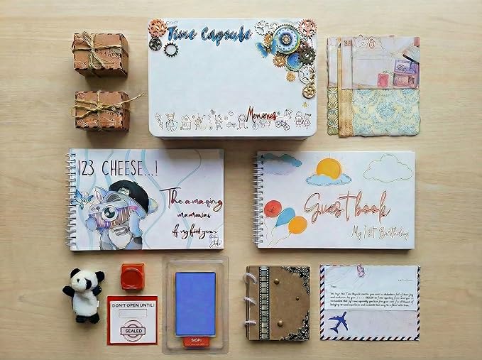 Time Capsule: White Metal Memory Box with a Beautiful Design to Treasure Special Moments/Gift for Babies,Kids & Adults/Creates Lasting Memories and a Family Legacy/Unisex/9 x 6 x 2.5 Inch. (Black)
