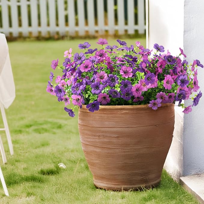 ZFProcess Artificial Flowers Faux Plants Outdoor Fake Flowers Spring Decor,12 Bundles Realistic Plastic Plant Colorful Daisy UV Resistant for Porch Patio Home Yard Garden Window Box Pot Planters