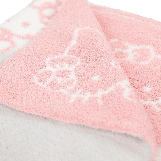 Jay Franco Sanrio Hello Kitty Feather Knit Fluffy Throw Blanket – Reversible Cozy Fuzzy Blanket 50 x 60 Inches, Soft Lightweight Kawaii Pink Bedding for Girls and Kids