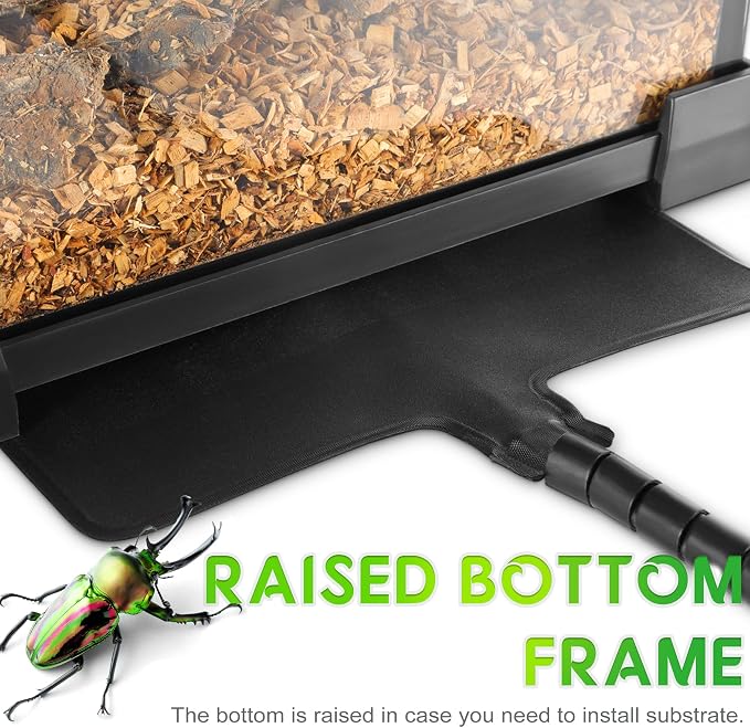 8"x8"x6" Reptile Terrarium, Single-Door Glass Terrestrial Vivarium for Small Arthropod Pets Such as Trinidad Dwarf Tiger Tarantulas, with Lock & Waterproof Deep Base Below Front Door
