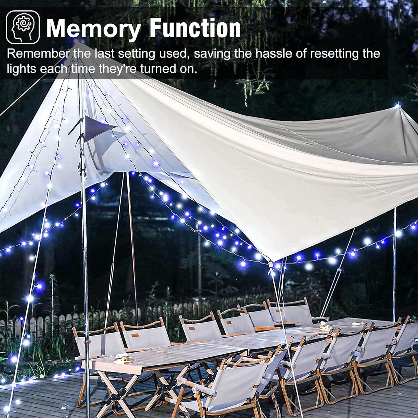 Christmas Lights Outdoor, 66FT 200 LED Christmas Tree Lights with 8 Modes Waterproof, Green Wire Plug in String Light for Indoor Patio Garden Xmas Party Wedding Holiday Decor, Blue White