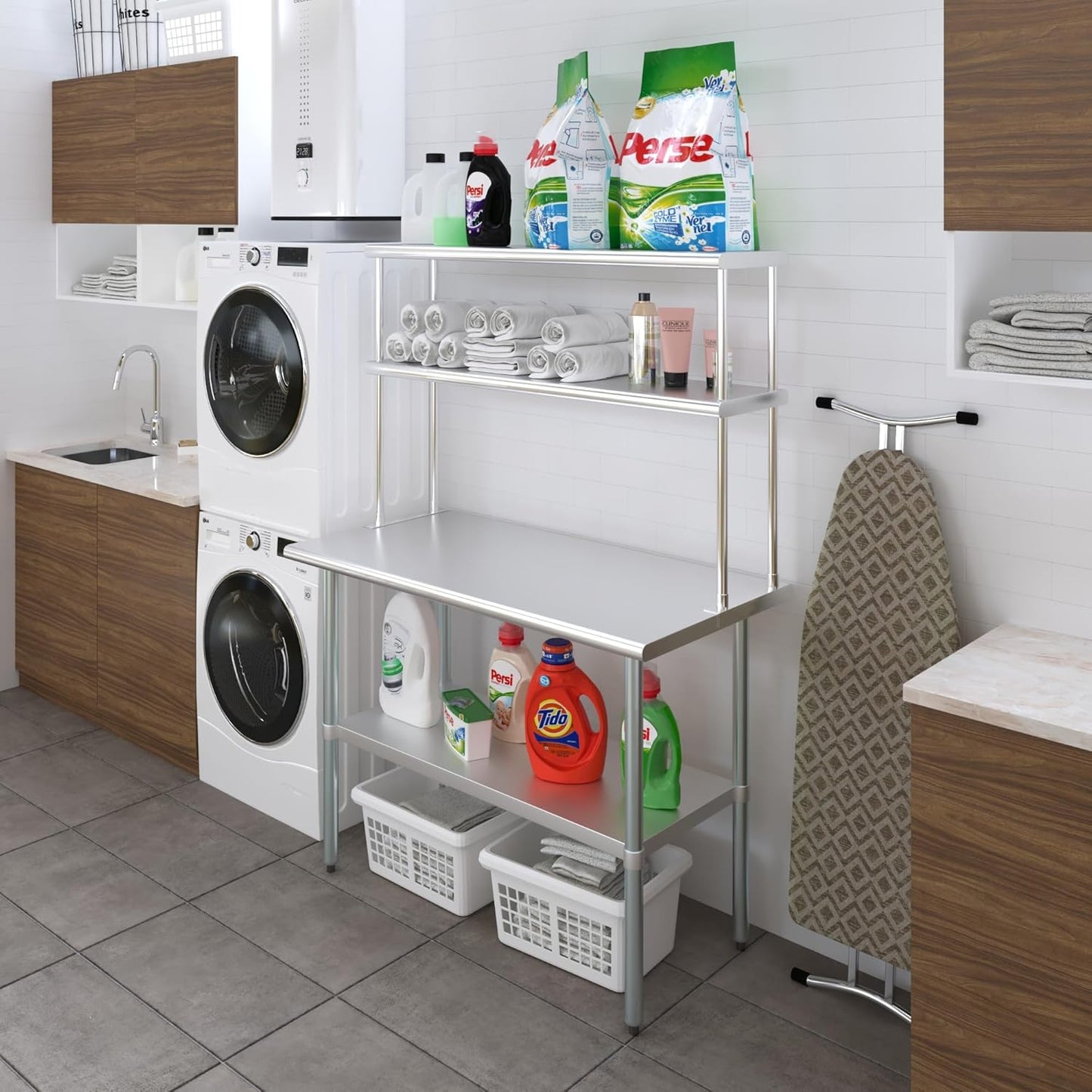 AmGood Double OverShelf Stainless Steel NSF - Many (48" Long x 12" Deep)