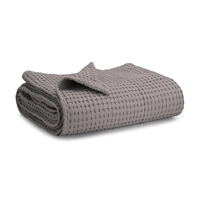 Comfy Cubs Waffle Weave Baby Blanket - 40” x 40” Cotton Blanket with Textured Design - Lightweight Swaddle for Bed, Crib, Stroller, or Couch - Soft and Cozy Cover for Toddlers, Boys & Girls - Charcoal