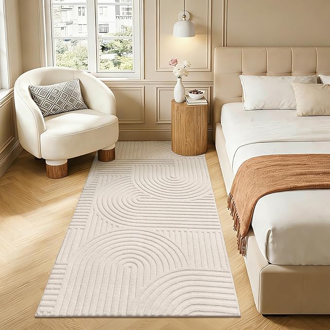 Pauwer 3x6 Washable Area Rugs for Living Room Modern Beige Solid Color Soft Fluffy Rugs for Bedroom Non Slip Boho Accent Indoor Mat Floor Carpet Cover for Kids Dining Room Kitchen Office