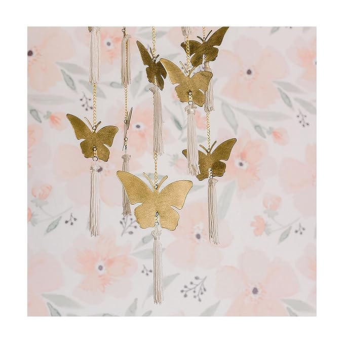 Crane Baby Butterfly Nursery Décor for Boys and Girls, Ceiling Hanging, 6" x 6" X 36"