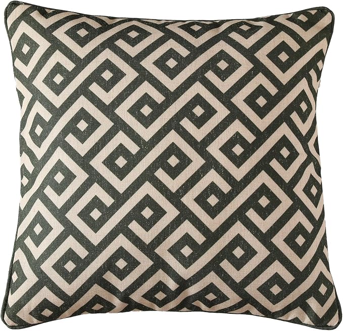 ISAENNE Vintage Elegant Linen Square Throw Pillow Cover,18"x18"-Murad B | Designer French Pillow Cover,Concealed Zipper Design,Sofa,Bedroom,Living Room,Lounge Chairs,All Season Home Decor