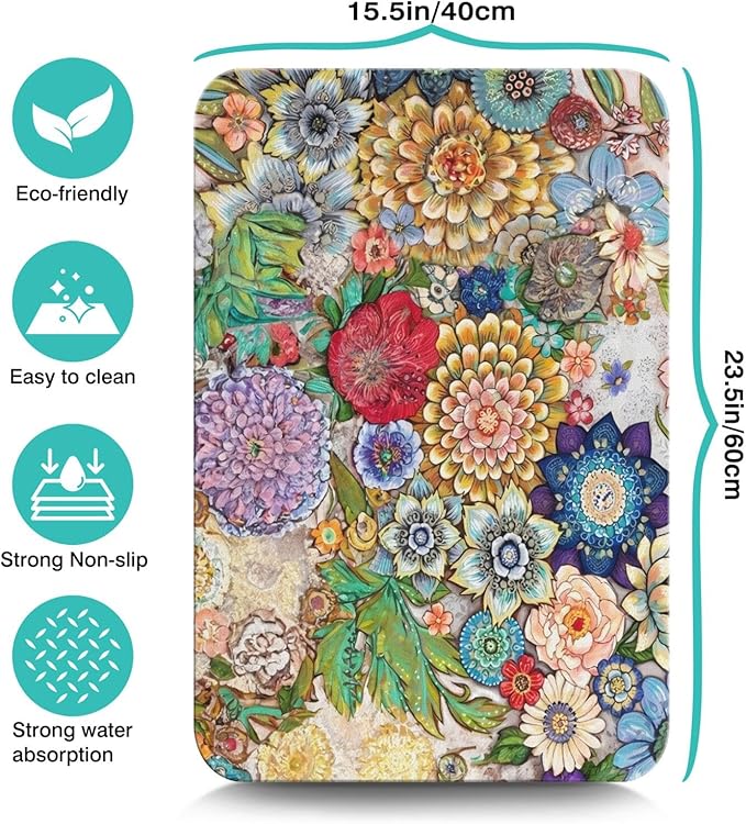 Fun Coffee Mat 23inx15in,Coffee Bar Mat for Countertops,Absorbent Hide Stain Anti-Slip Coffee Bar Accessories Fit Under Coffee Machine Mat,dish Drying Mats for Kitchen