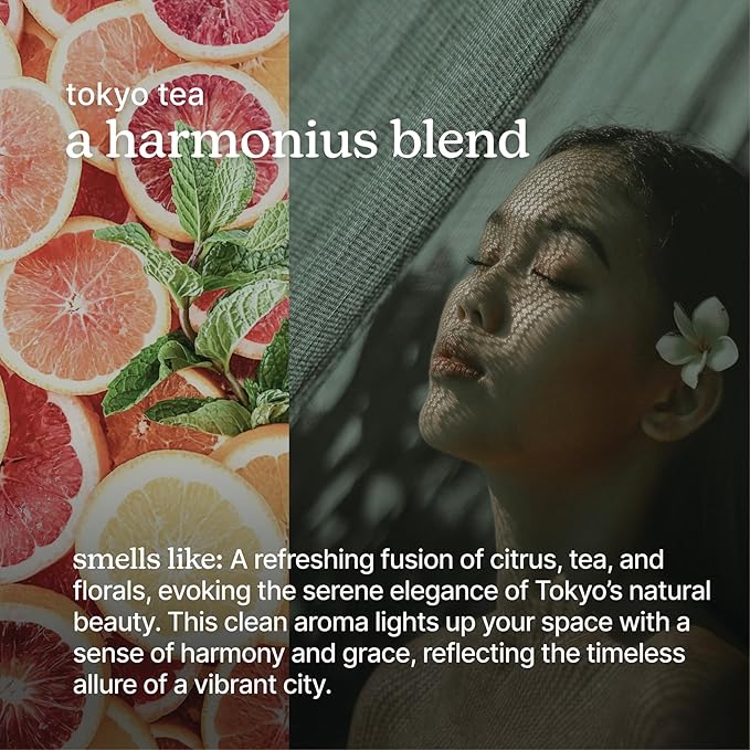 Homedics SereneScent Waterless Diffuser Oil Refill — Tokyo Tea (120ml). Clean, Safe, Bright & Refreshing Hotel-Inspired Home Fragrance. Compatible with SereneScent Diffusers. Easy Twist Plug & Play