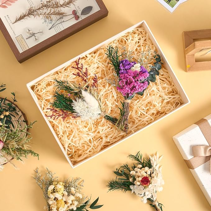 12/24PCS Handmade Dried Flower Bouquet with Stems Natural Dried Wildflowers 7.5 Inch Mini Dry Flowers for Vase Farmhouse Decor, Wedding Styling, Photography Props, Gift DIY(12pcs, Colorful)