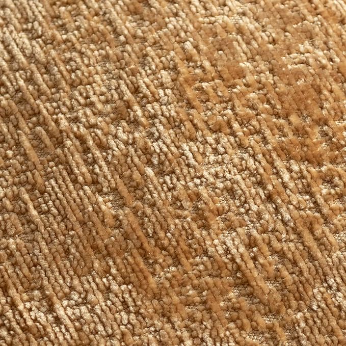 DEZENE Pack of 2 Golden Brown Decorative Throw Pillow Covers 24x24 Cozy Soft Chenille Accent Vintage Square Couch Pillow Covers for Home Decor Bed Sofa Living Room