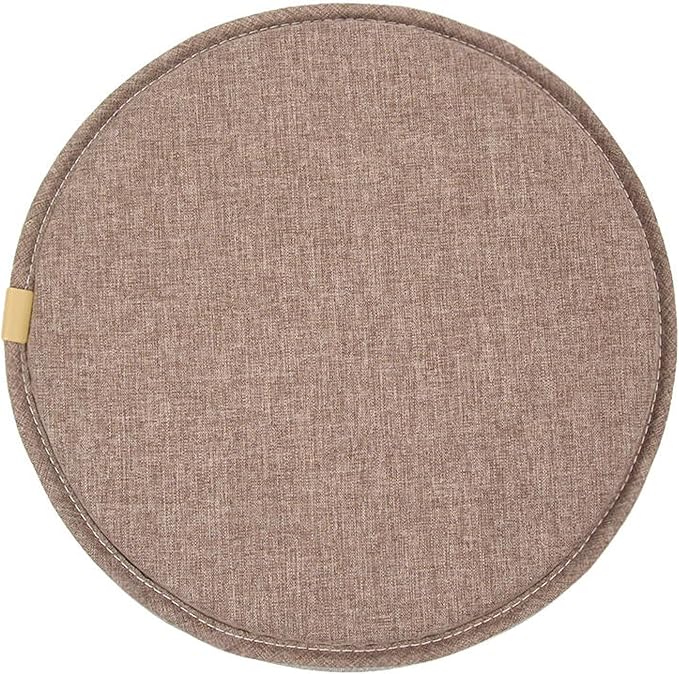 Round Seat Cushion with Ties Breathable Bar Stool Cushion Cover Tatami Pillow Kitchen, Home, Office Chair Cushion Cover (13 inch, Coffee)