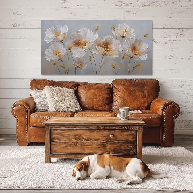 Ggaafet Yellow Flowers Wall Art for Living Room Canvas Oil Painting Prints Beautiful Floral Blooming Art Deco Pretty Artwork Office Bedroom Family Dining Room Decor Large
